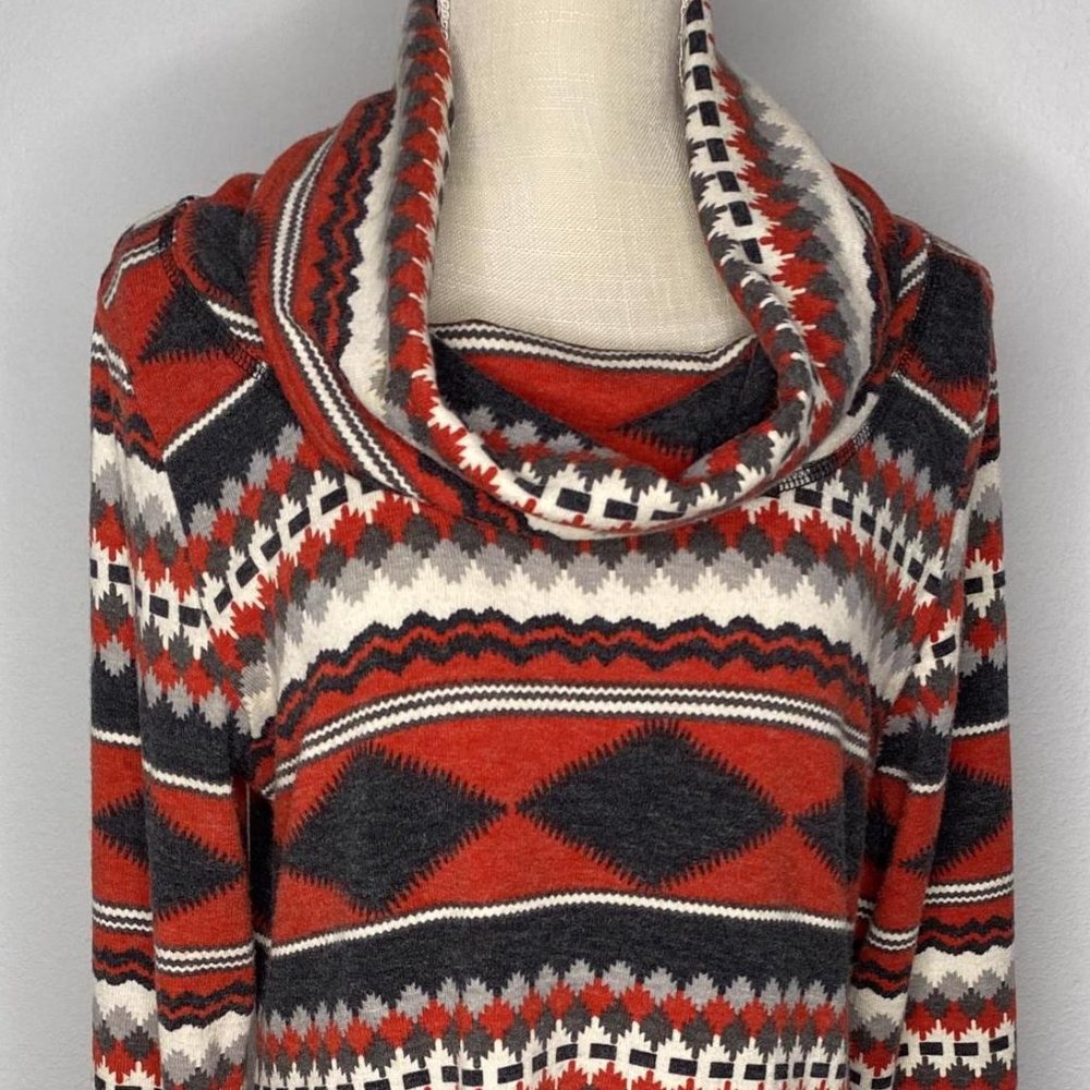 Southwest Print Long Sweater - Size